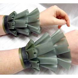 Latex Frill Hand Cuffs, one...