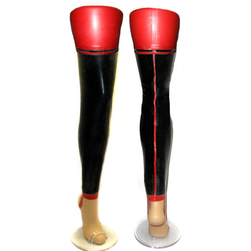 Latex Overknee Nahtstrümpfe mit Steg