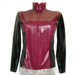 Damen Latex Langarm Jacke -...