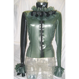 Damen Latex Bluse mit...