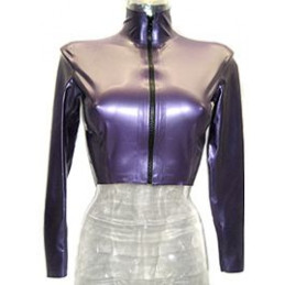 Women Latex Short  Catsuit Top