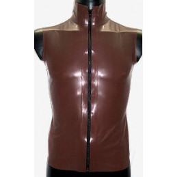 Men Latex Vest with Zip