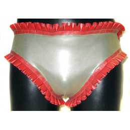 Latex Herren Slip mit Rüschen