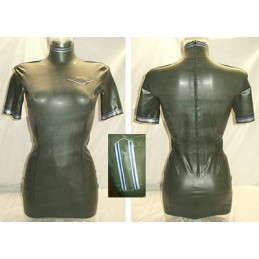 Latex Military Dress with Trim